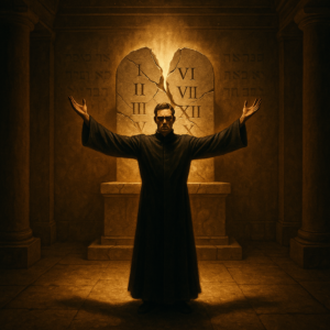 The Antichrist standing in the Holy Place claiming to be God