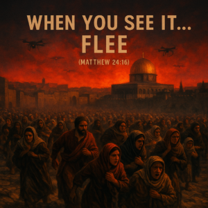 People fleeing Jerusalem after the Abomination of Desolation