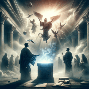 A dramatic, realistic digital scene inspired by the topic: 'Can the Holy Spirit revoke spiritual gifts from believers?', rendered in square format with ancient, biblical, or supernatural themes, suitable for a feature image.