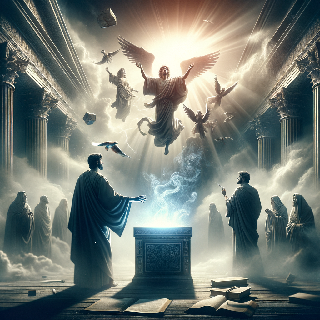 A dramatic, realistic digital scene inspired by the topic: 'Can the Holy Spirit revoke spiritual gifts from believers?', rendered in square format with ancient, biblical, or supernatural themes, suitable for a feature image.