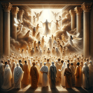 A dramatic, realistic digital scene inspired by the topic: 'Will the Spirit empower the 144,000 during the Tribulation?', rendered in square format with ancient, biblical, or supernatural themes, suitable for a feature image.
